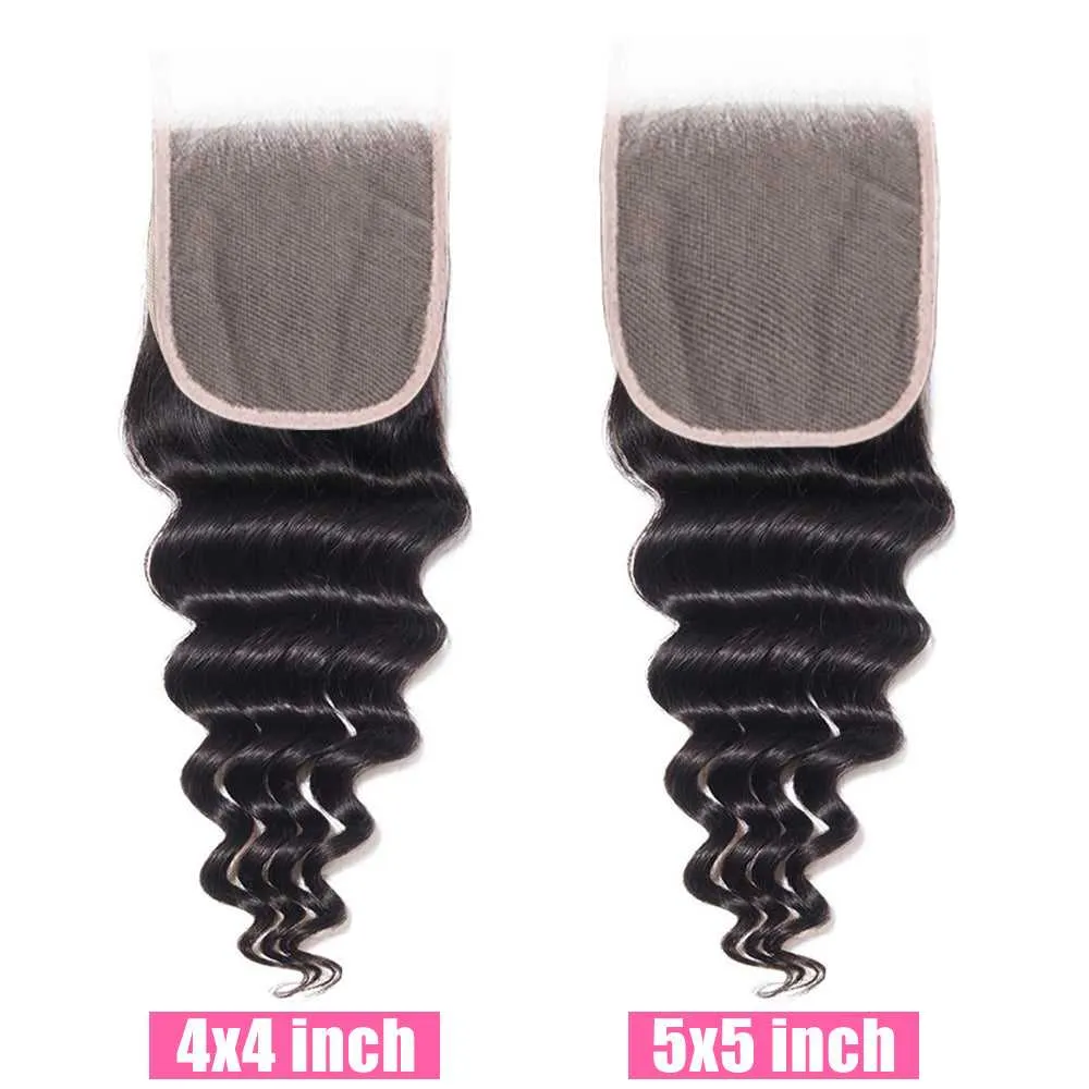 Sdamey Brazilian Loose Deep Transparent 4x4/5x5 Lace Closure