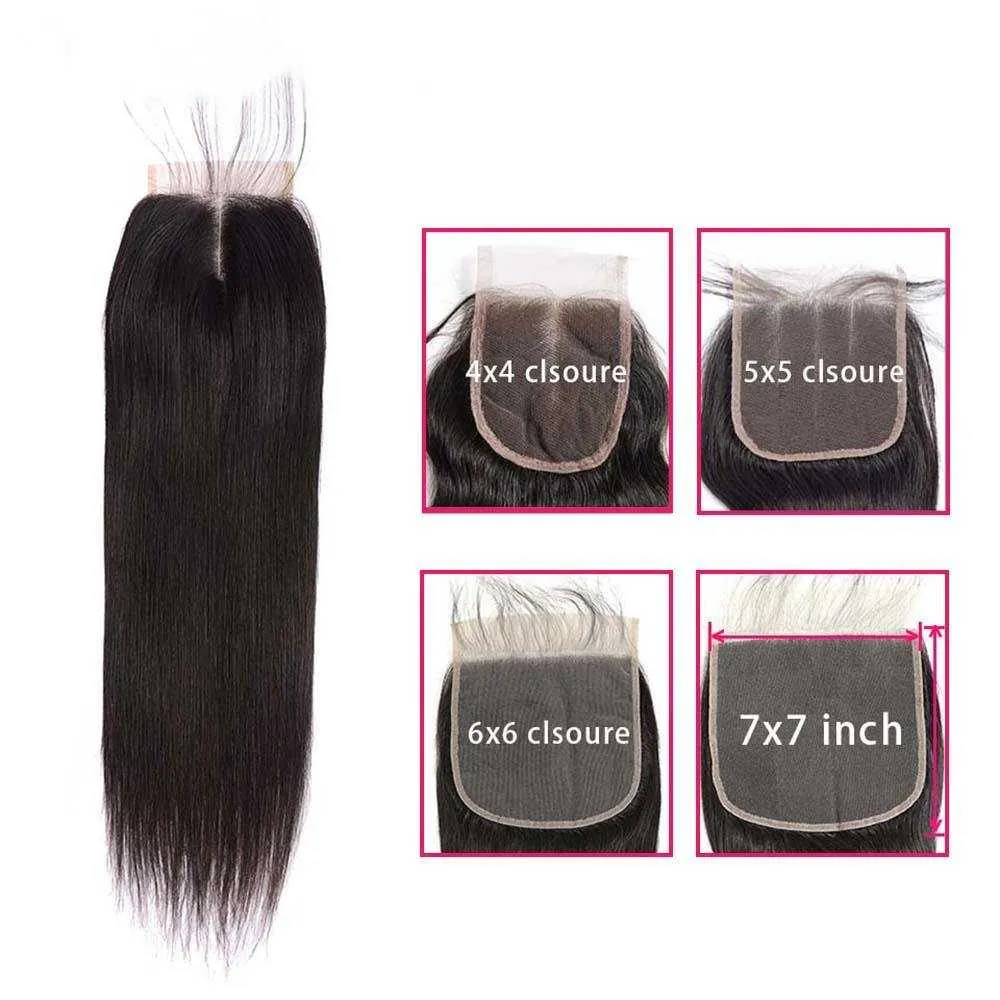 Sdamey Brazilian Straight Transparent 4x4/5x5 Lace Closure