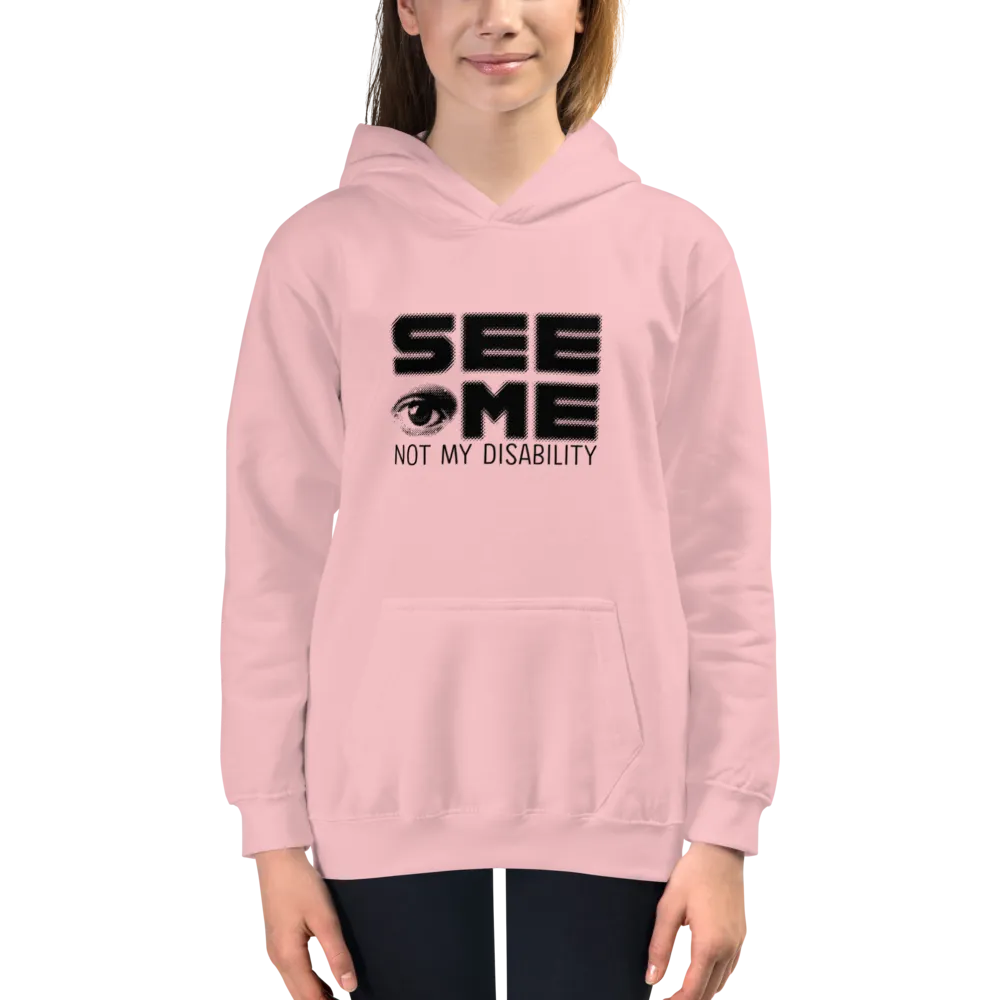 See Me Not My Disability (Halftone) Kid's Hoodie
