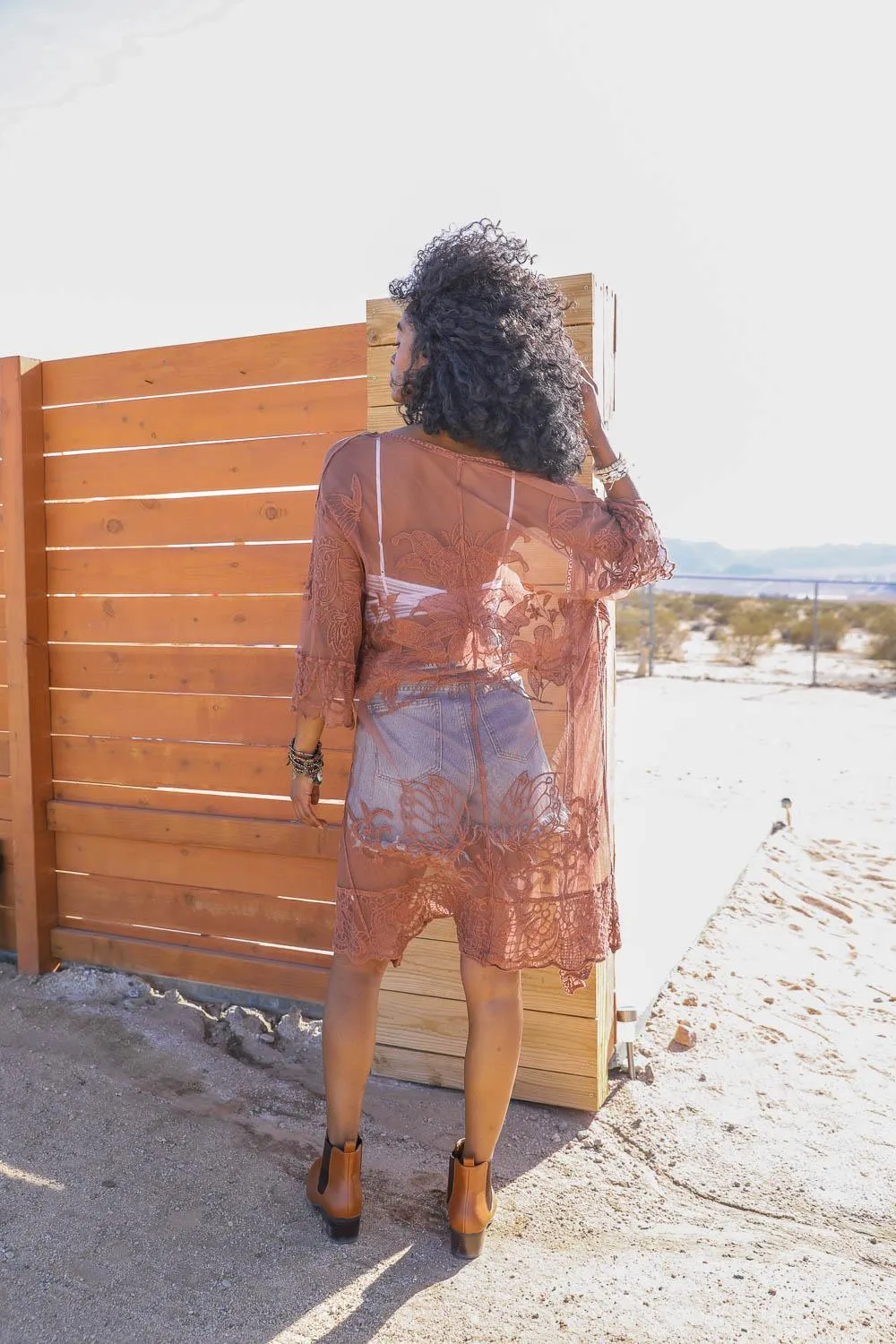 See-Through Lace Kimono - 2 colors