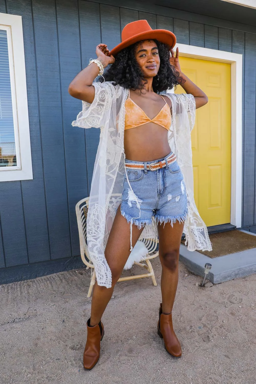 See-Through Lace Kimono - 2 colors