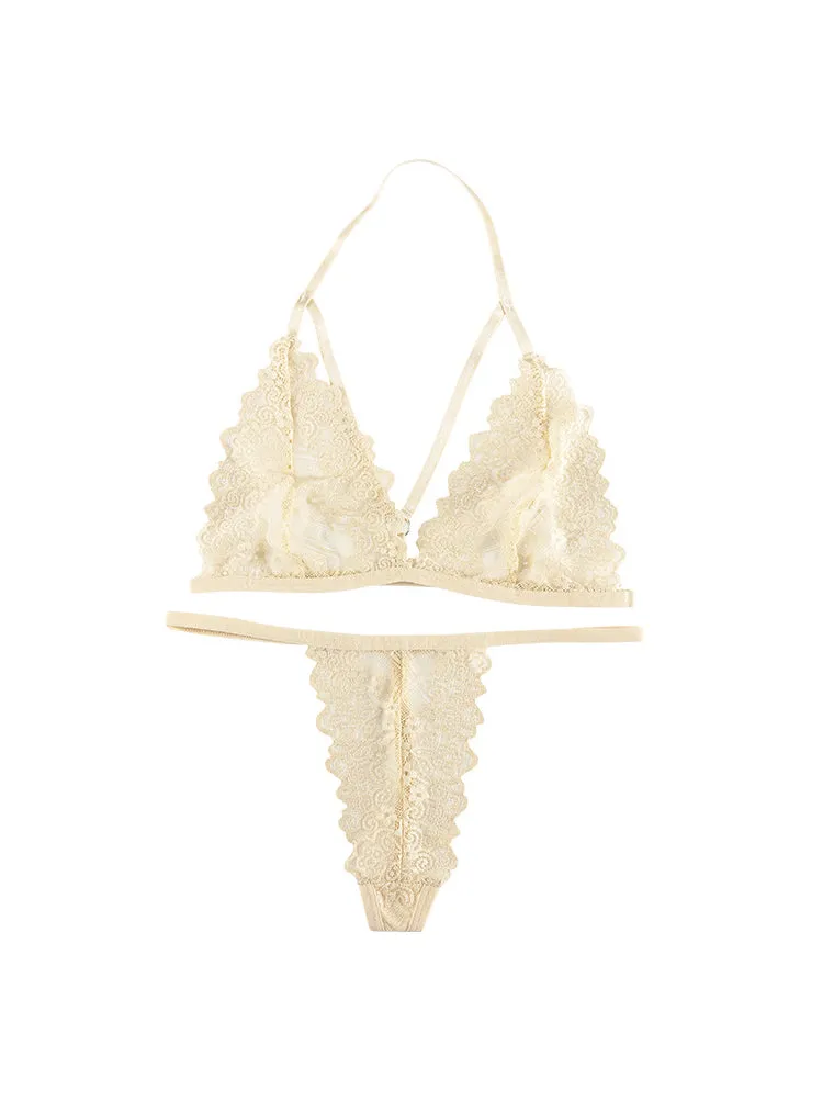 See Through Lace Lingerie Set