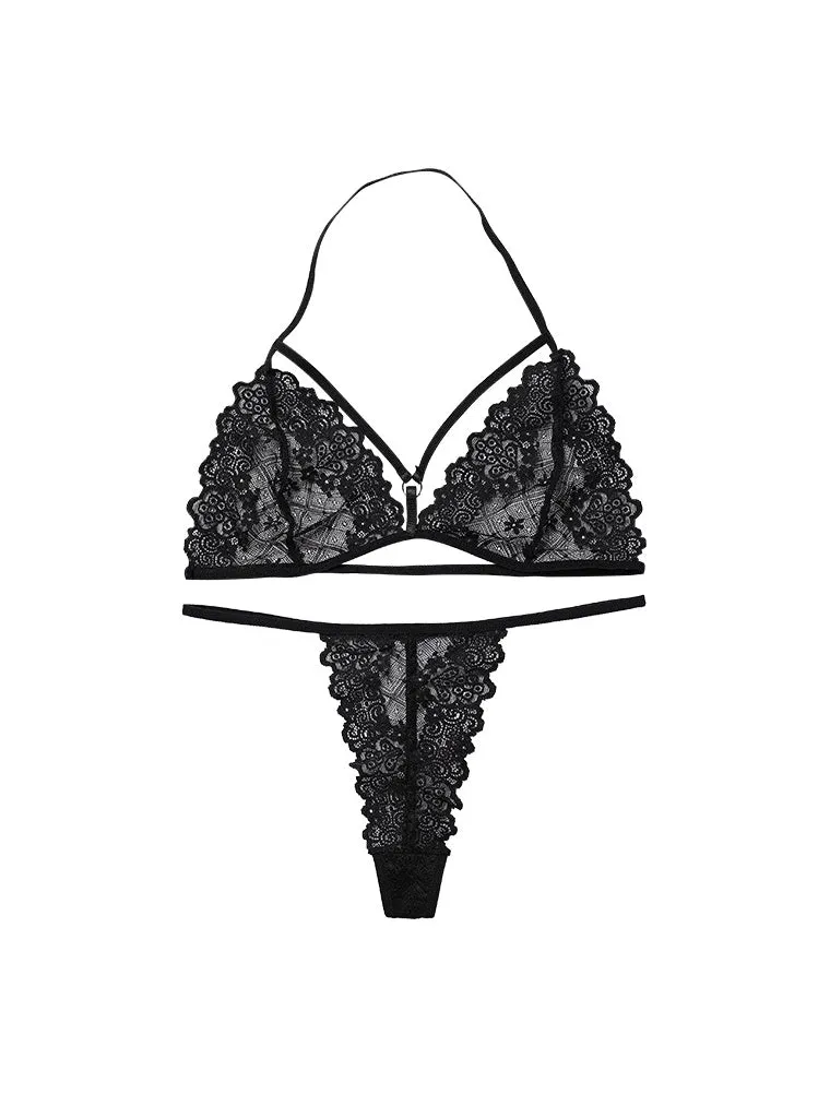 See Through Lace Lingerie Set