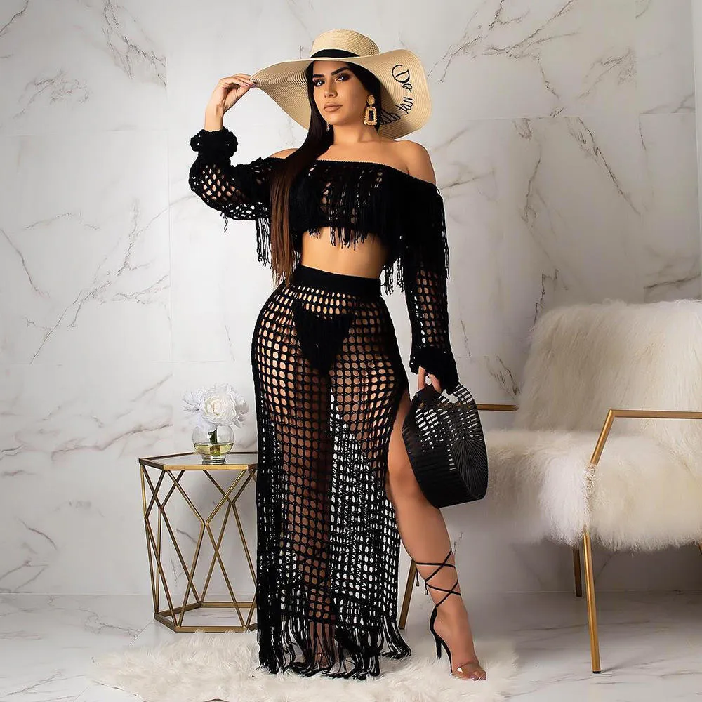 See Through Swimwear & Beachwear 2 Piece Set Swimsuit Cover Up Dress