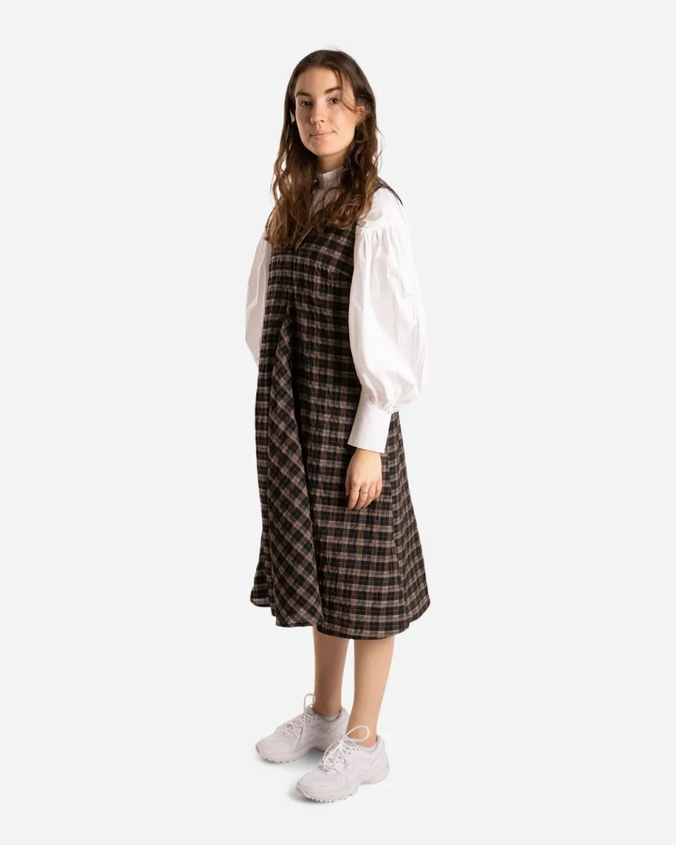 Seersucker Check Midi Dress - Fossil