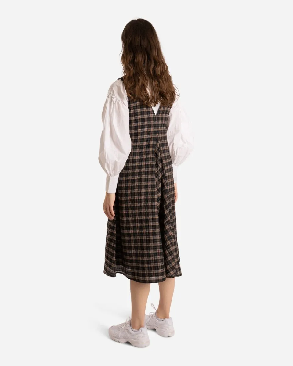 Seersucker Check Midi Dress - Fossil