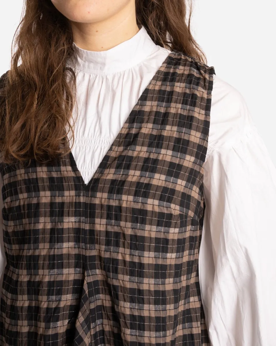 Seersucker Check Midi Dress - Fossil
