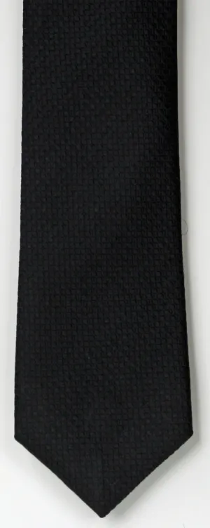 SERICA SILK BLACK TEXTURED TIE