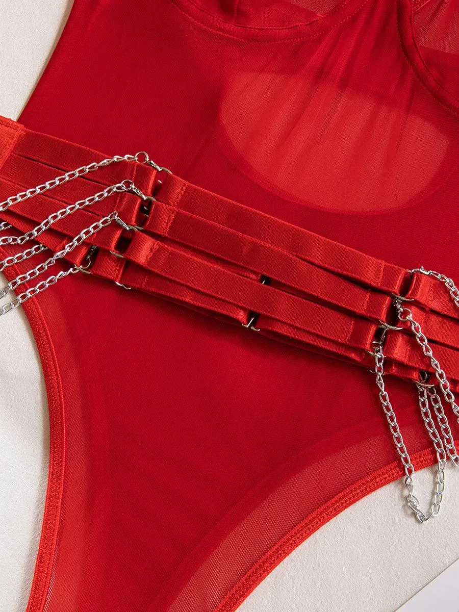 Sexy See Through Chain Teddy MSL030