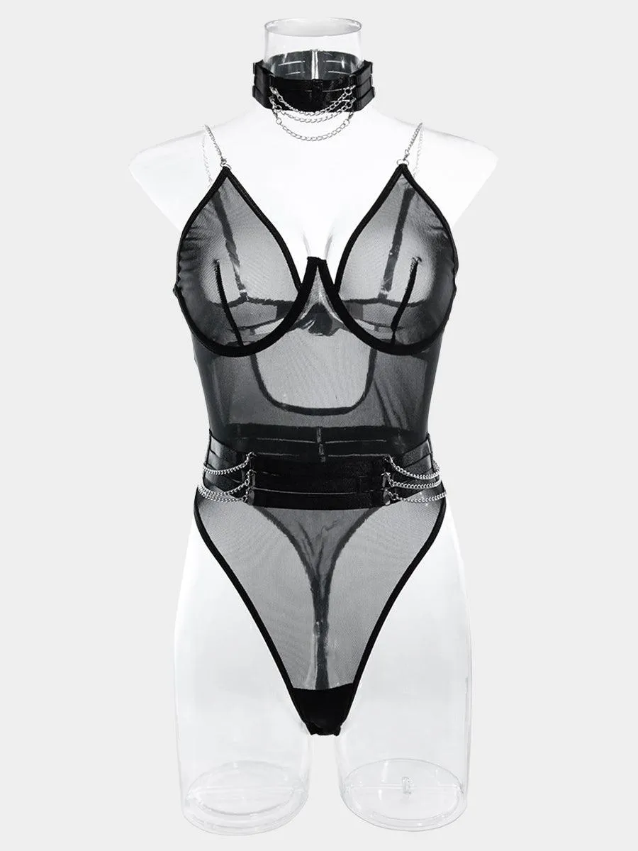 Sexy See Through Chain Teddy MSL030