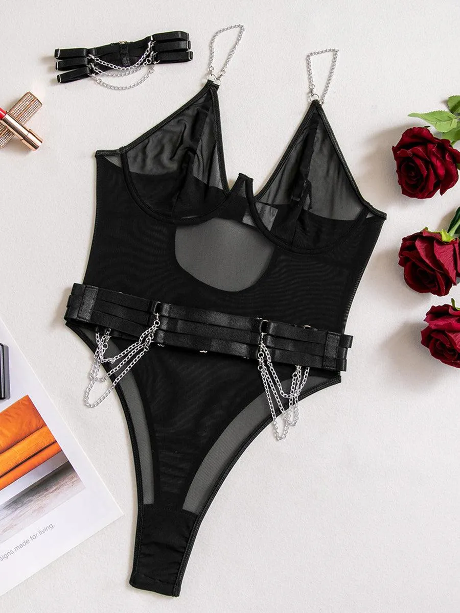 Sexy See Through Chain Teddy MSL030