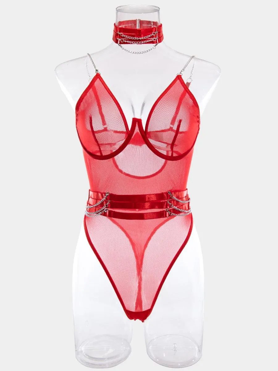 Sexy See Through Chain Teddy MSL030