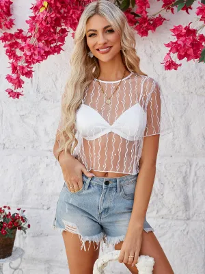 Sexy See Through Mesh Short Top