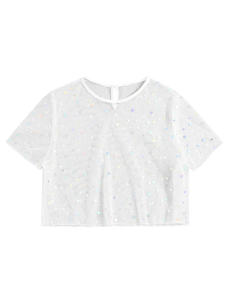 Sexy See Through Mesh Short Top
