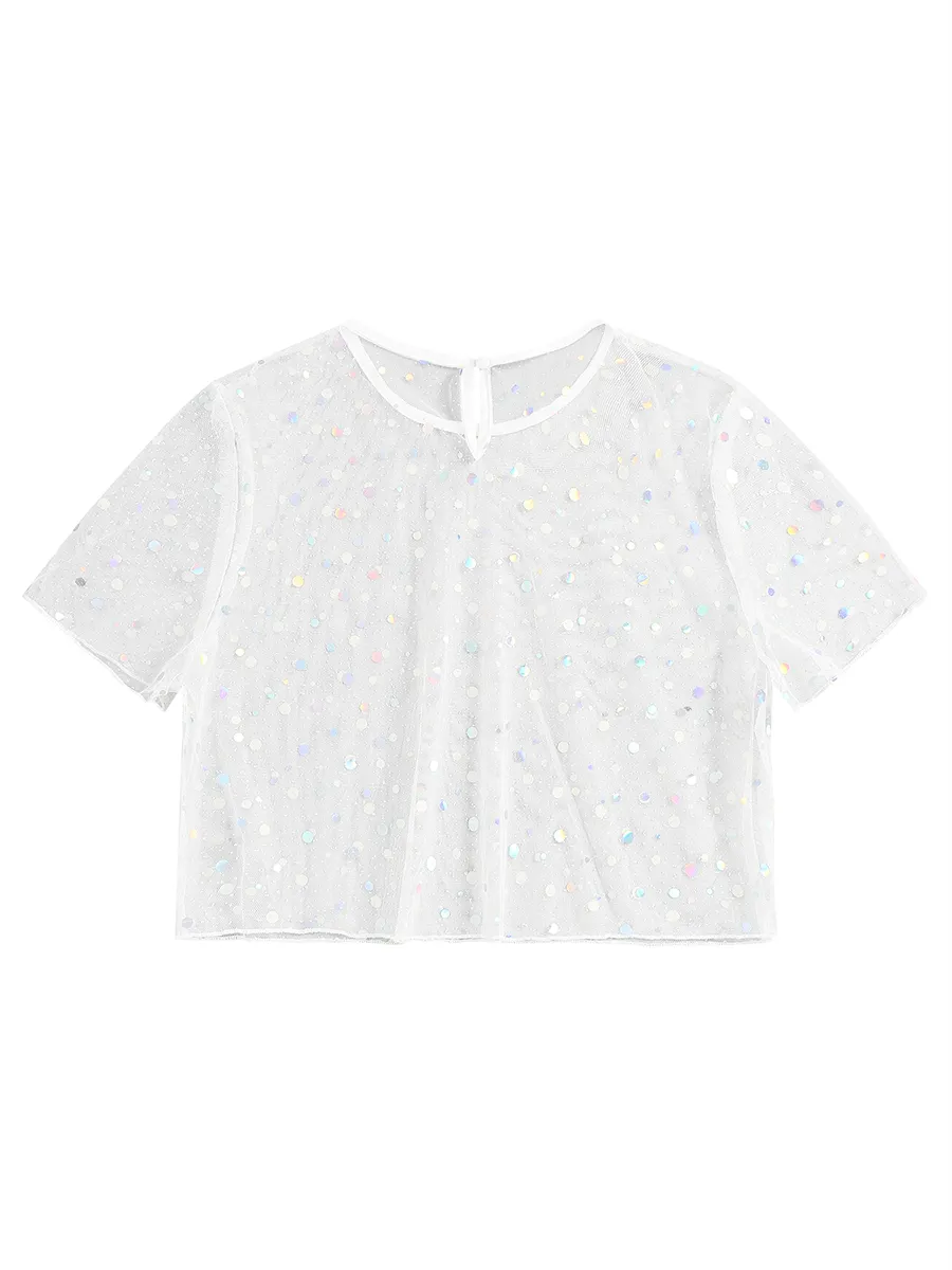 Sexy See Through Mesh Short Top