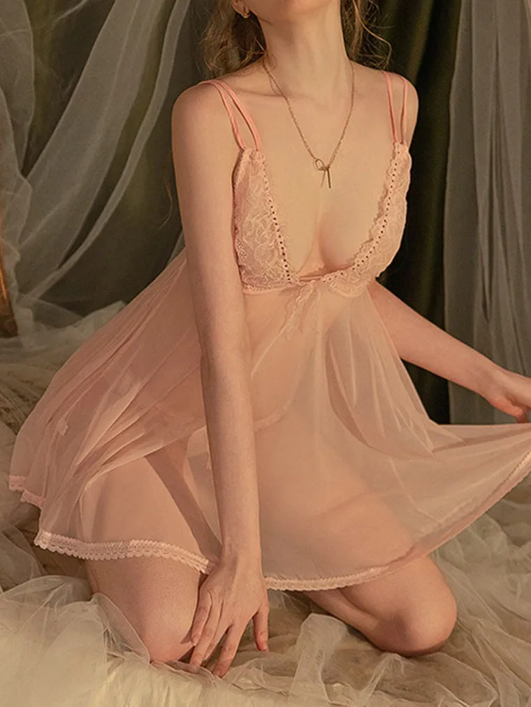 Sheer V-Neck Babydoll