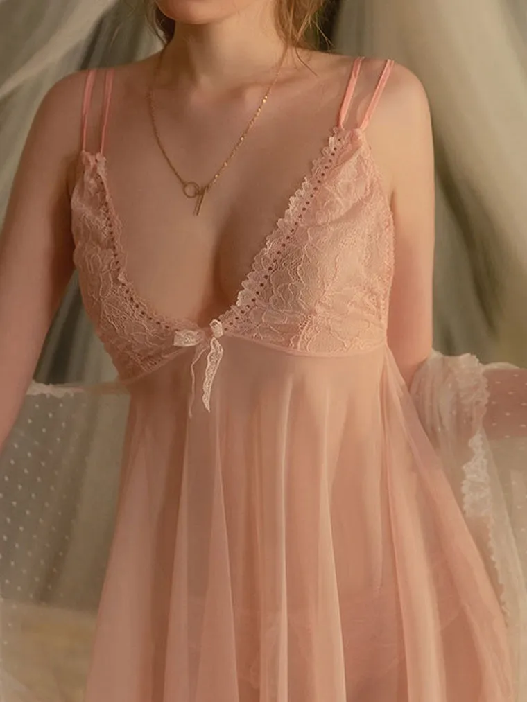 Sheer V-Neck Babydoll