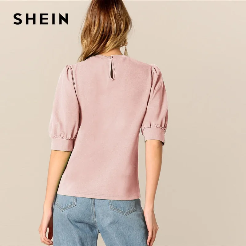 SHEIN Ladies Casual Green  Blouse