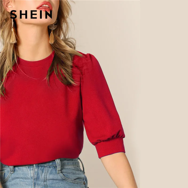 SHEIN Ladies Casual Green  Blouse