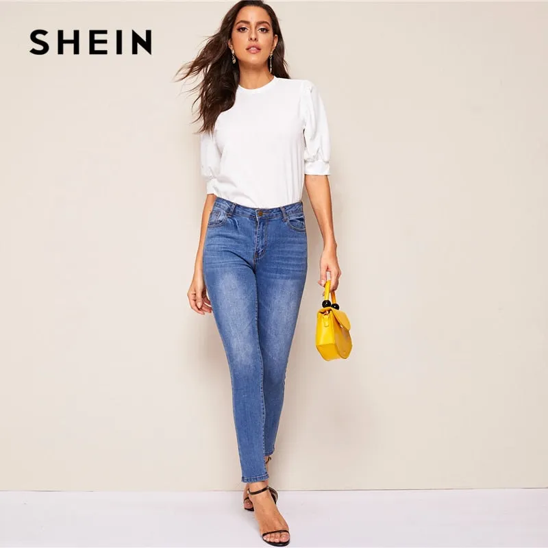 SHEIN Ladies Casual Green  Blouse