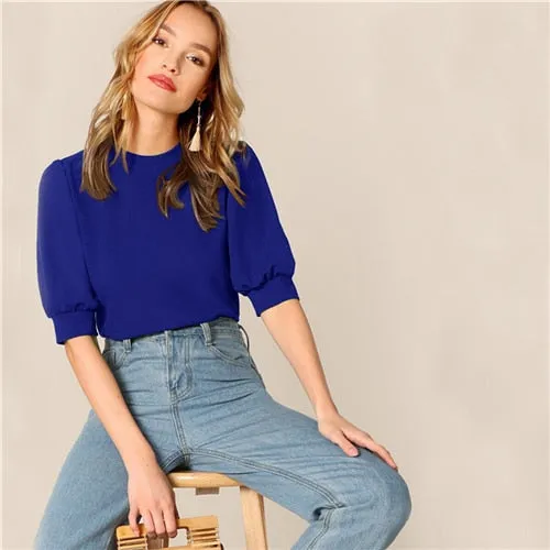 SHEIN Ladies Casual Green  Blouse