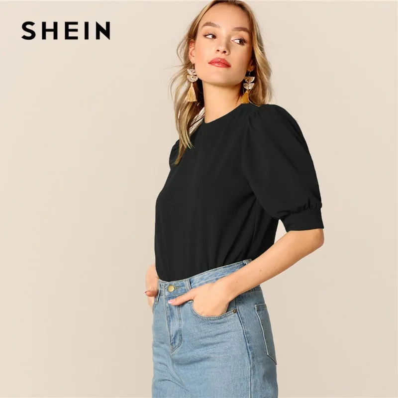 SHEIN Ladies Casual Green  Blouse