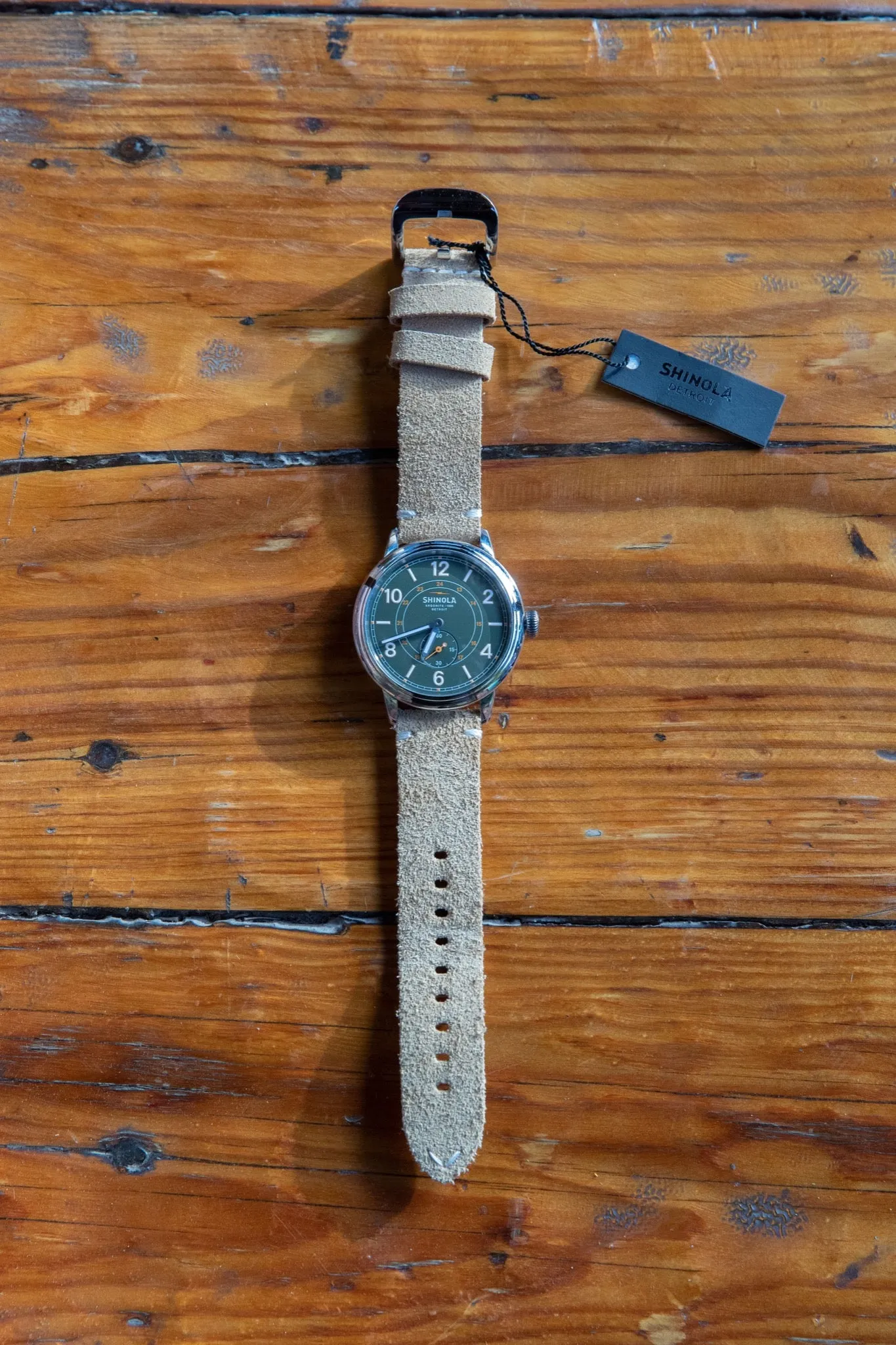 SHINOLA TRAVELER WATCH DARK OLIVE DIAL