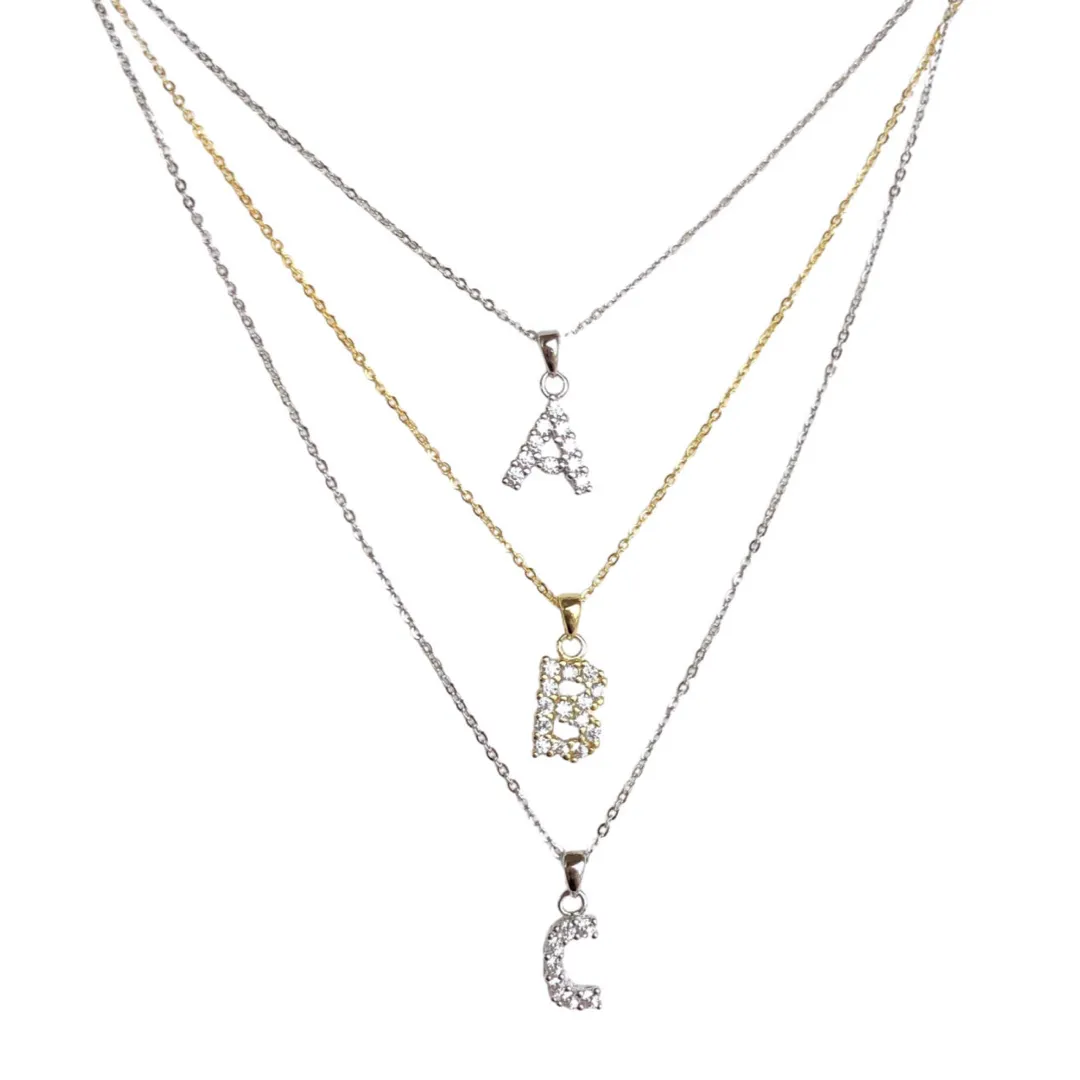 SILVER BOLD INITIAL MINI necklace