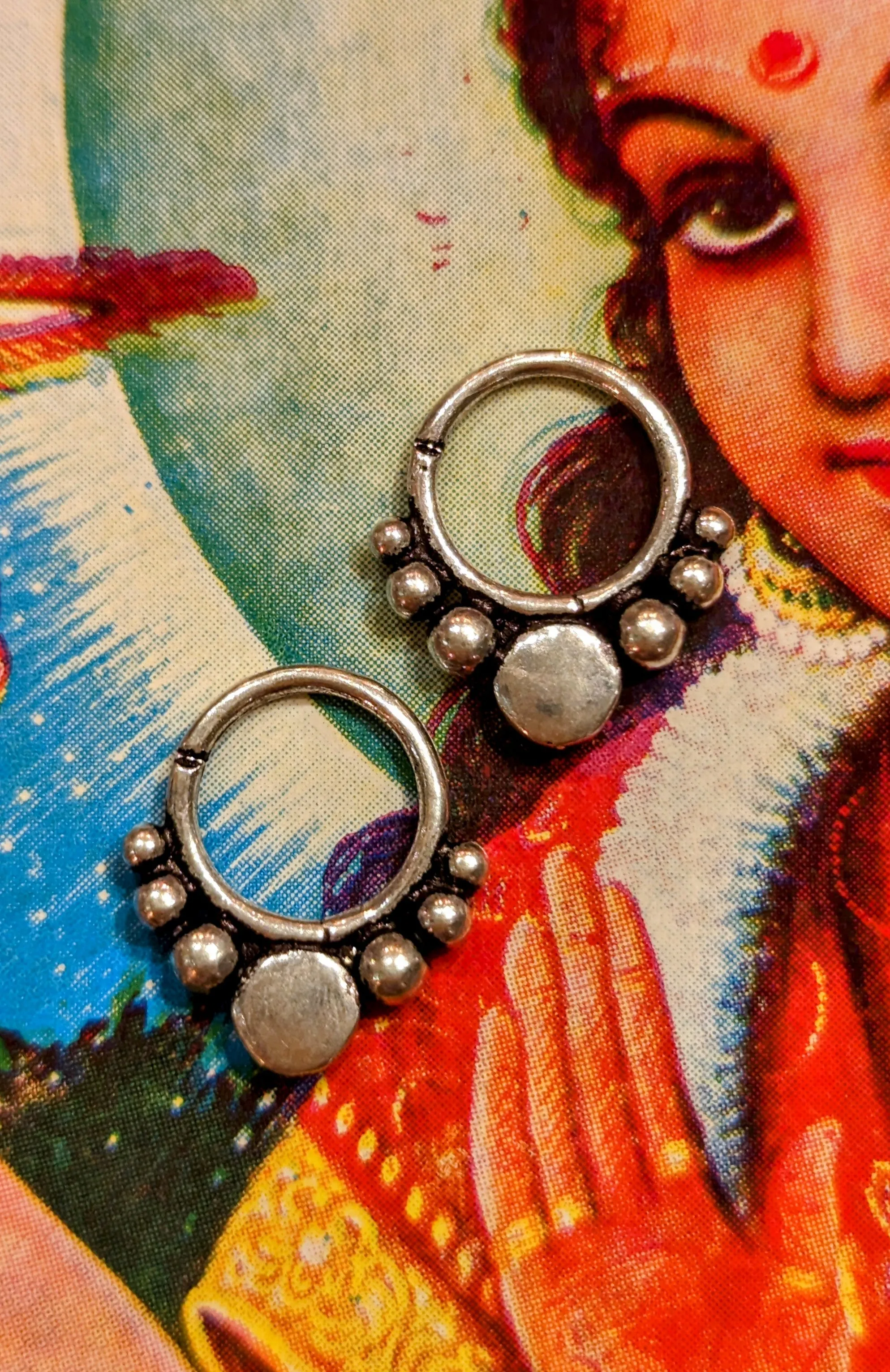 Silver handmade hoops