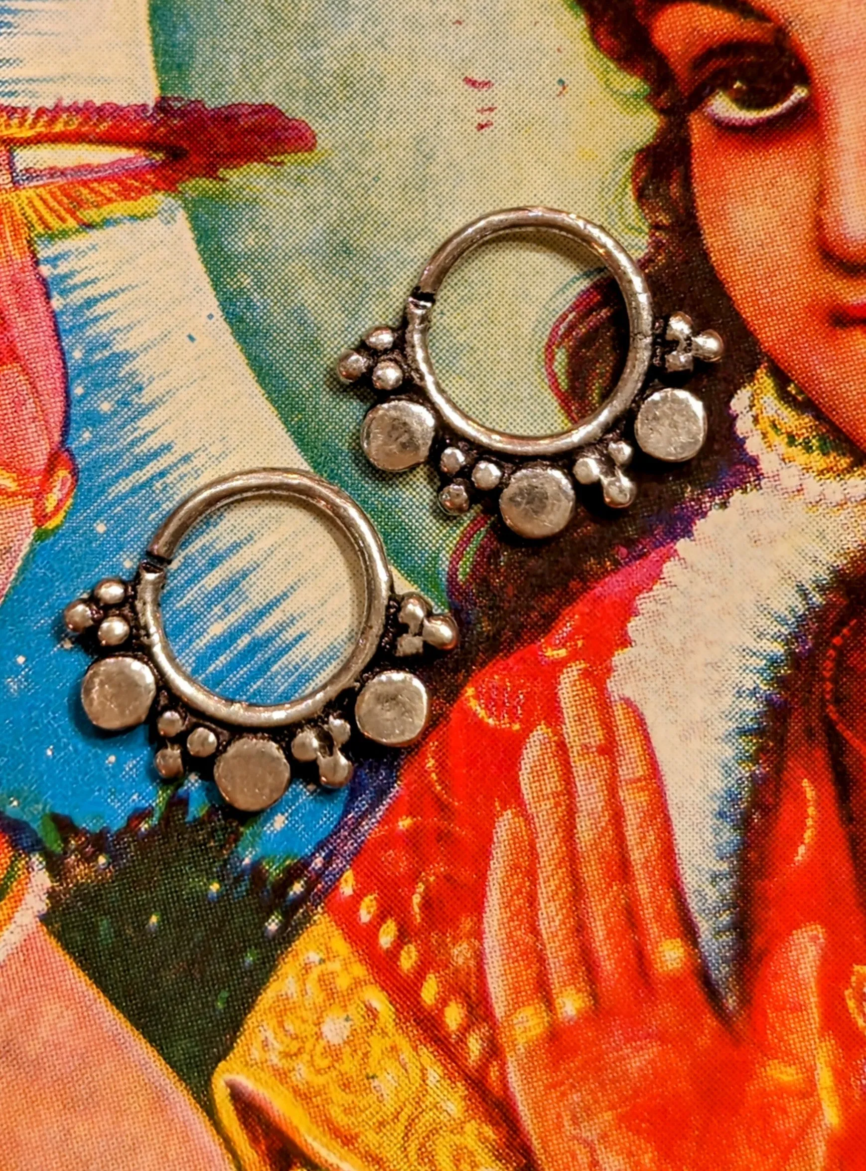 Silver handmade hoops