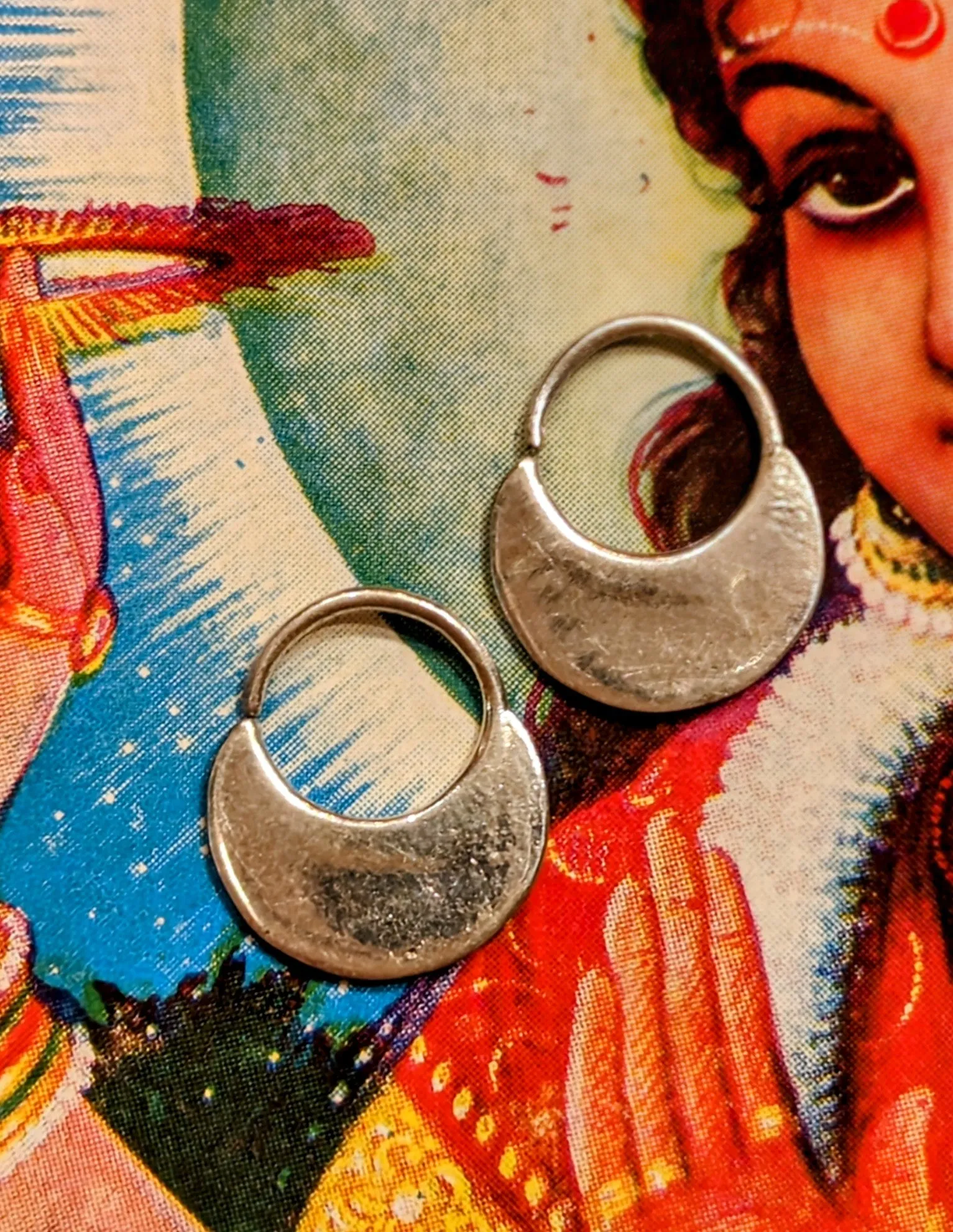Silver handmade hoops