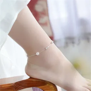 Silver-Plated Ball & Bead Anklet