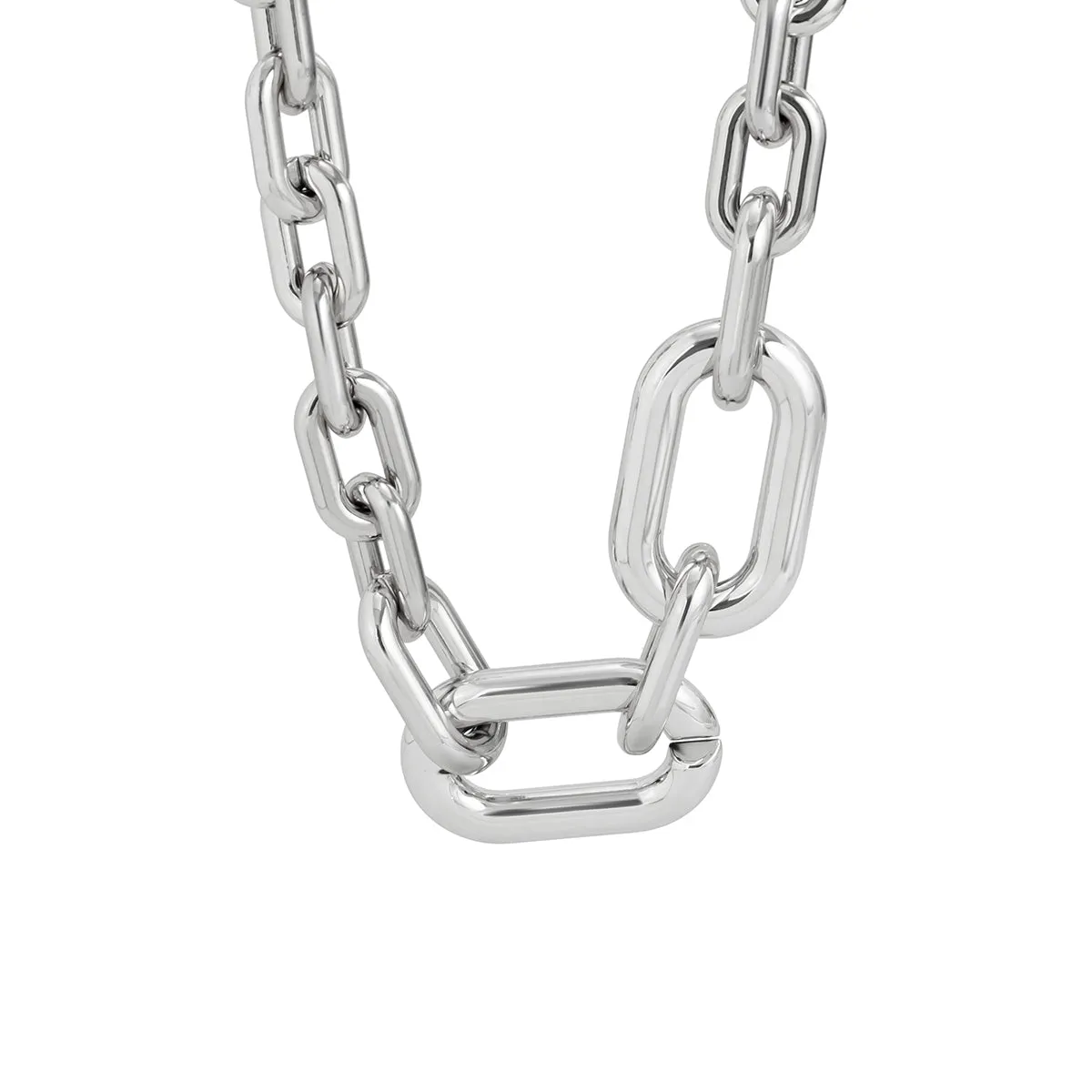 Silver-Plated Cable Chain Big Link Necklace