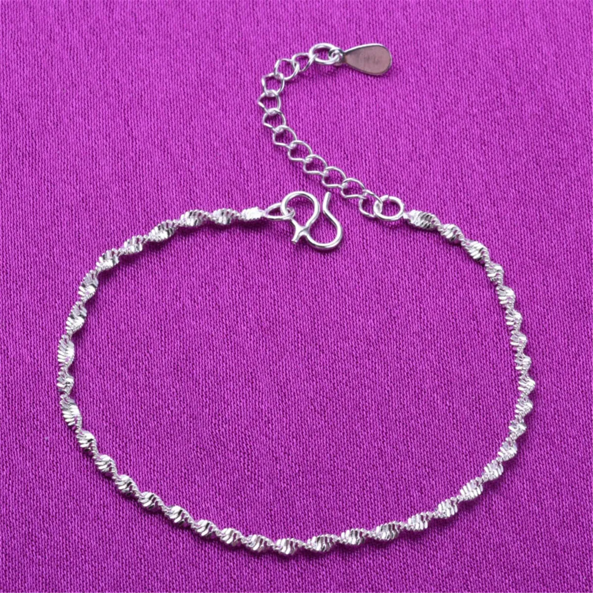 Silver-Plated Rope Chain Anklet