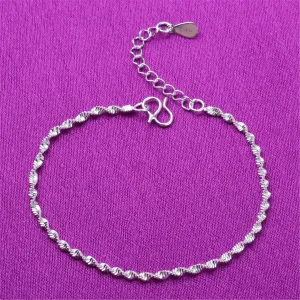 Silver-Plated Rope Chain Anklet
