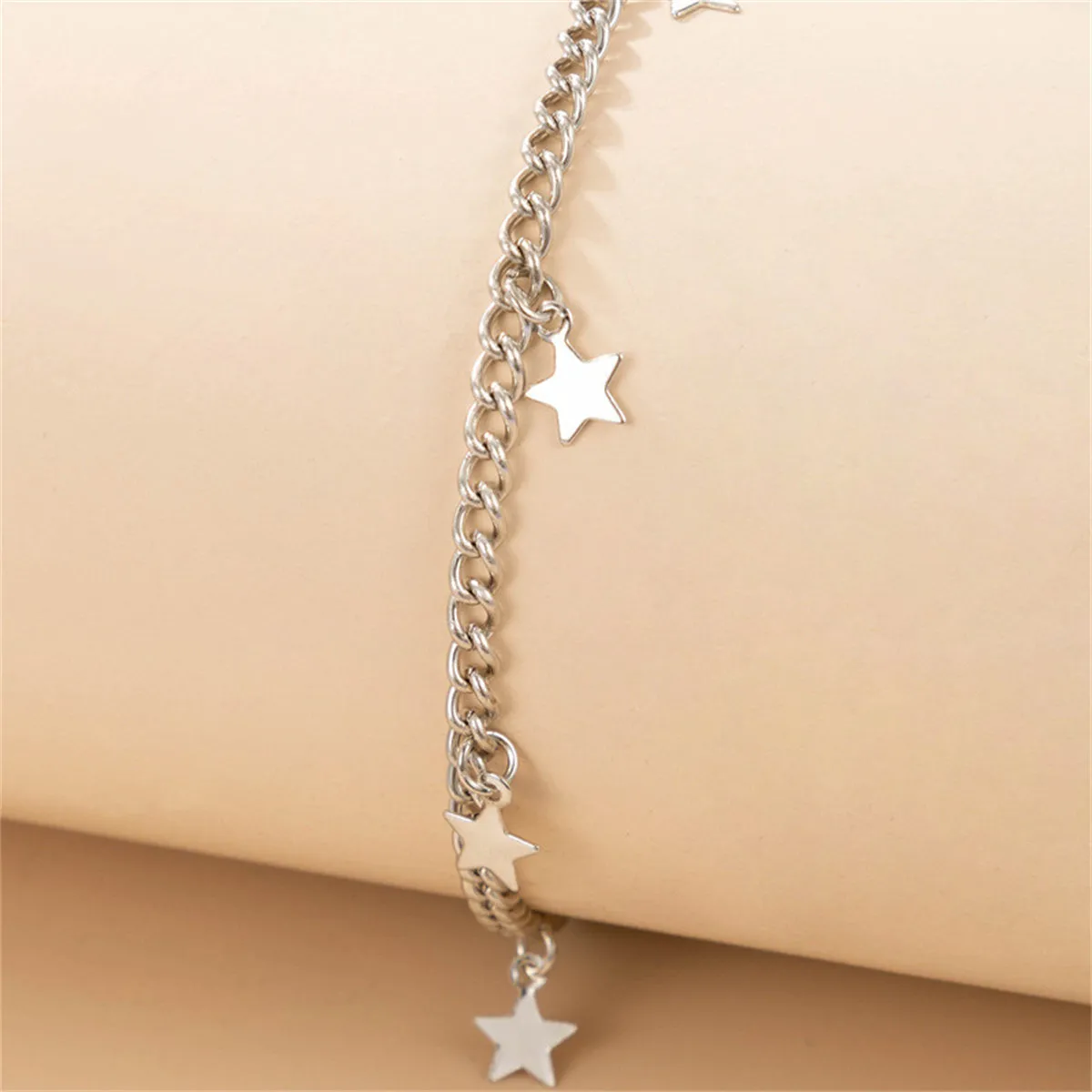 Silver-Plated Star Station Bracelet