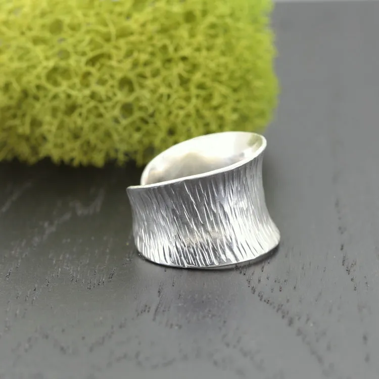 Silver Ring Cuff Personalized Message Ring