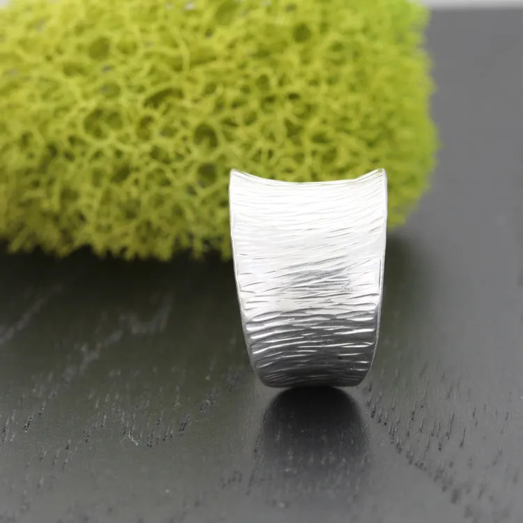 Silver Ring Cuff Personalized Message Ring