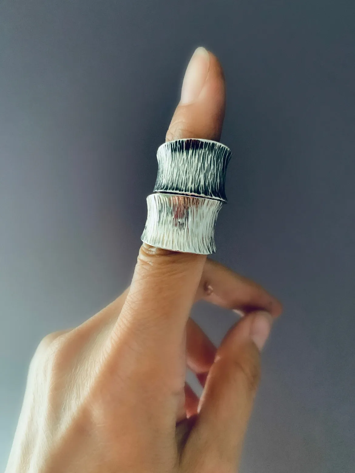 Silver Ring Cuff Personalized Message Ring