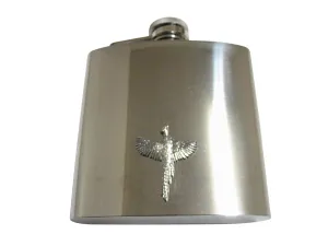 Silver Toned Textured Pheasant Bird 6 Oz. Stainless Steel Flask