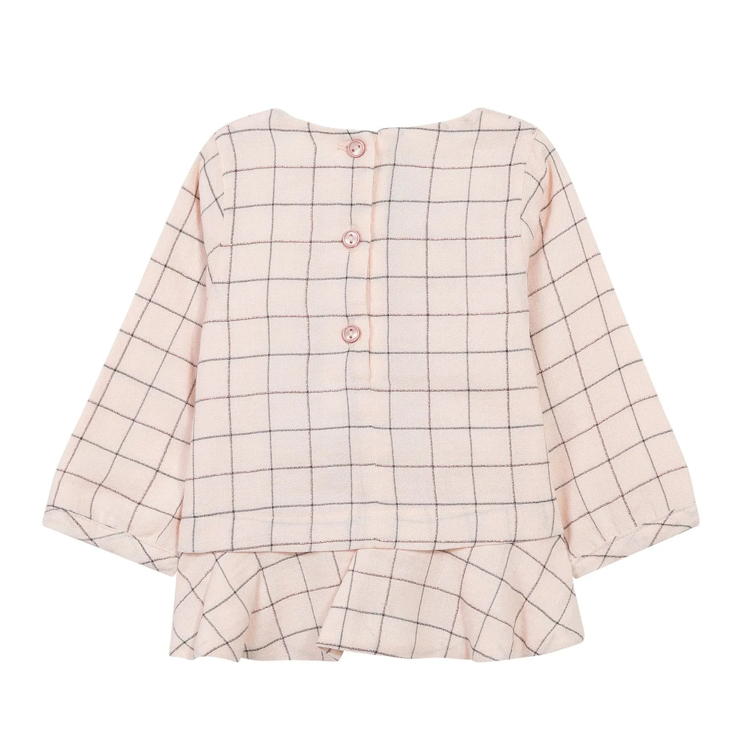 Soft Pink Checked Blouse