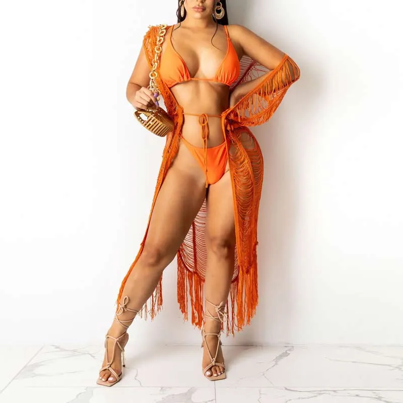 Solid Sleeveless Cut Out See Through Cover Up Dress