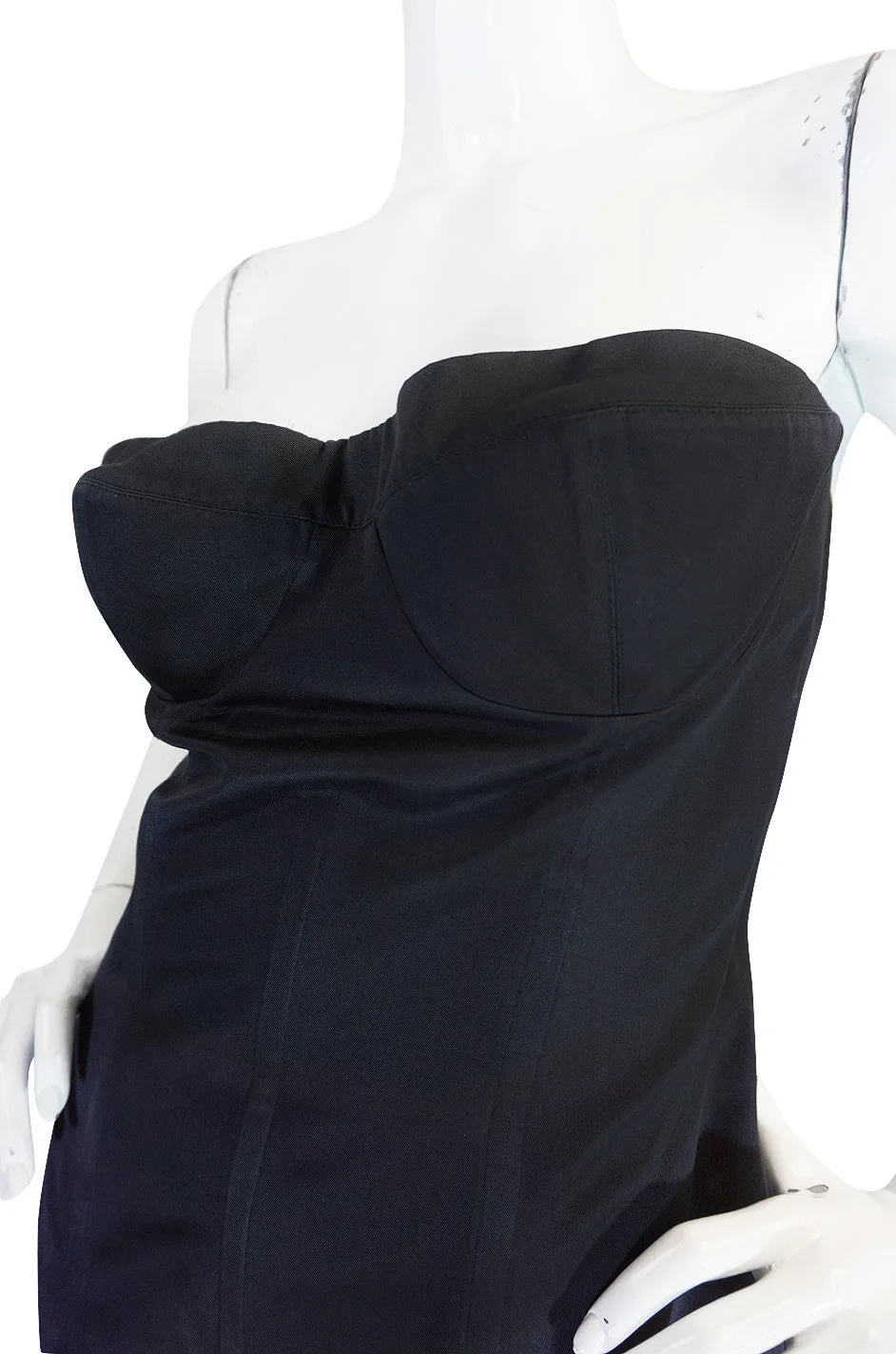 Spring 2001 Tom Ford for Gucci Black Bustier Dress