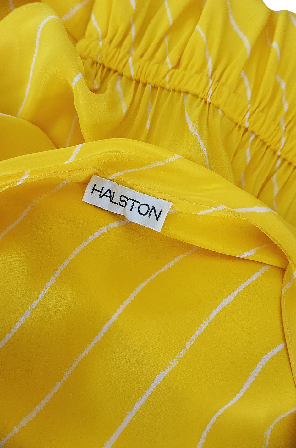 S/S 1976 Halston Demi-Couture Bias Cut Yellow Silk Dress