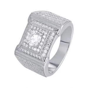 S.Silver Square Designer SZ 7 Mens Rings RP