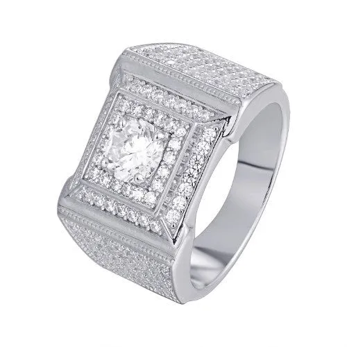 S.Silver Square Designer SZ 7 Mens Rings RP