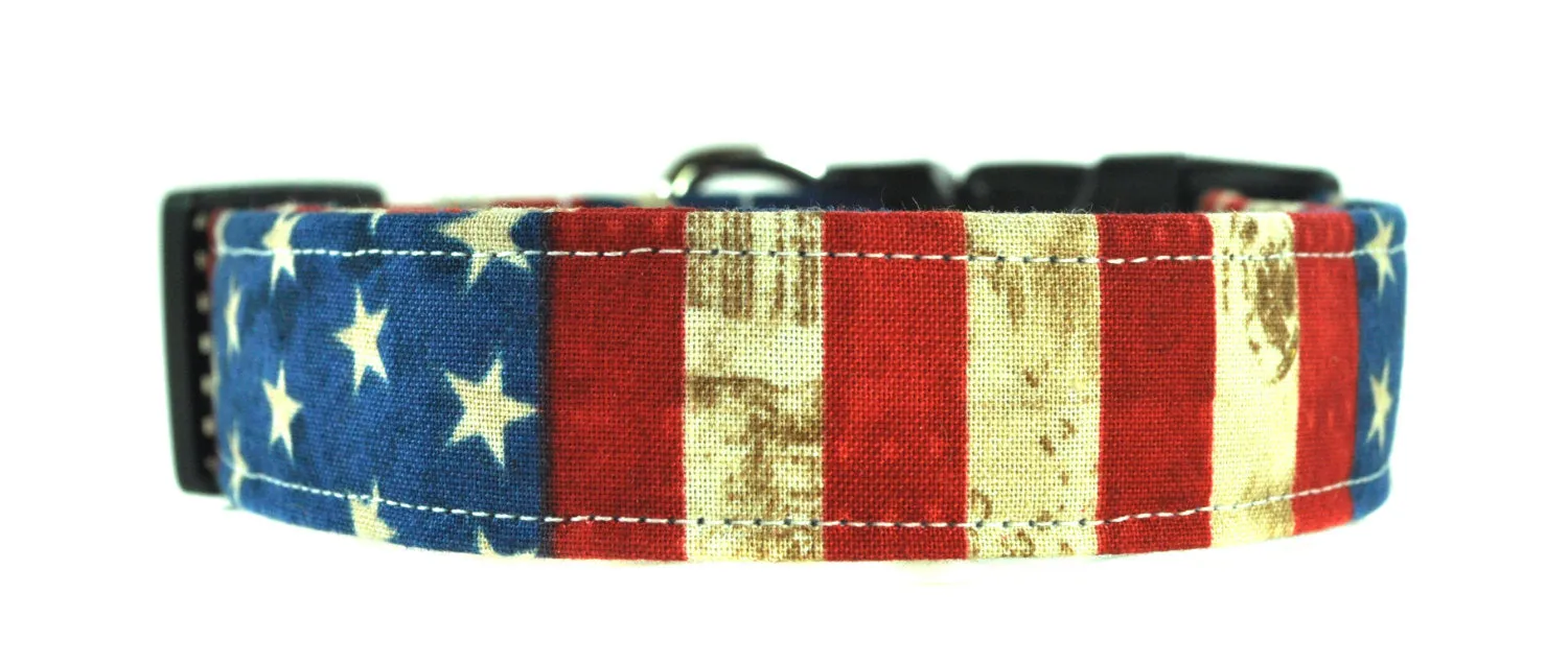 Stars and Stripes Patriotic Dog Collar