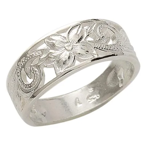 Sterling Silver Hawaiian Scroll See Through Ring