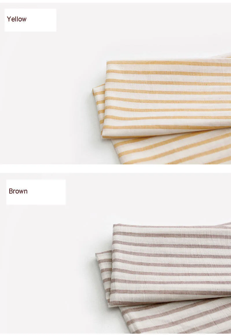 Stripes Cotton Gauze Fabric - Blue, Red, Yellow, Brown, Navy or Pink - 55 Inches Wide - By the Yard 4717-1