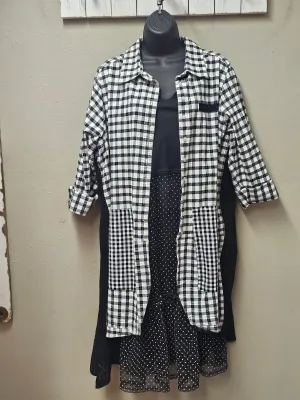 Stunning Black and White Checked Cardigan/Jacket Seams by Sarah